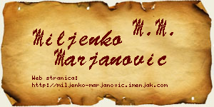 Miljenko Marjanović vizit kartica